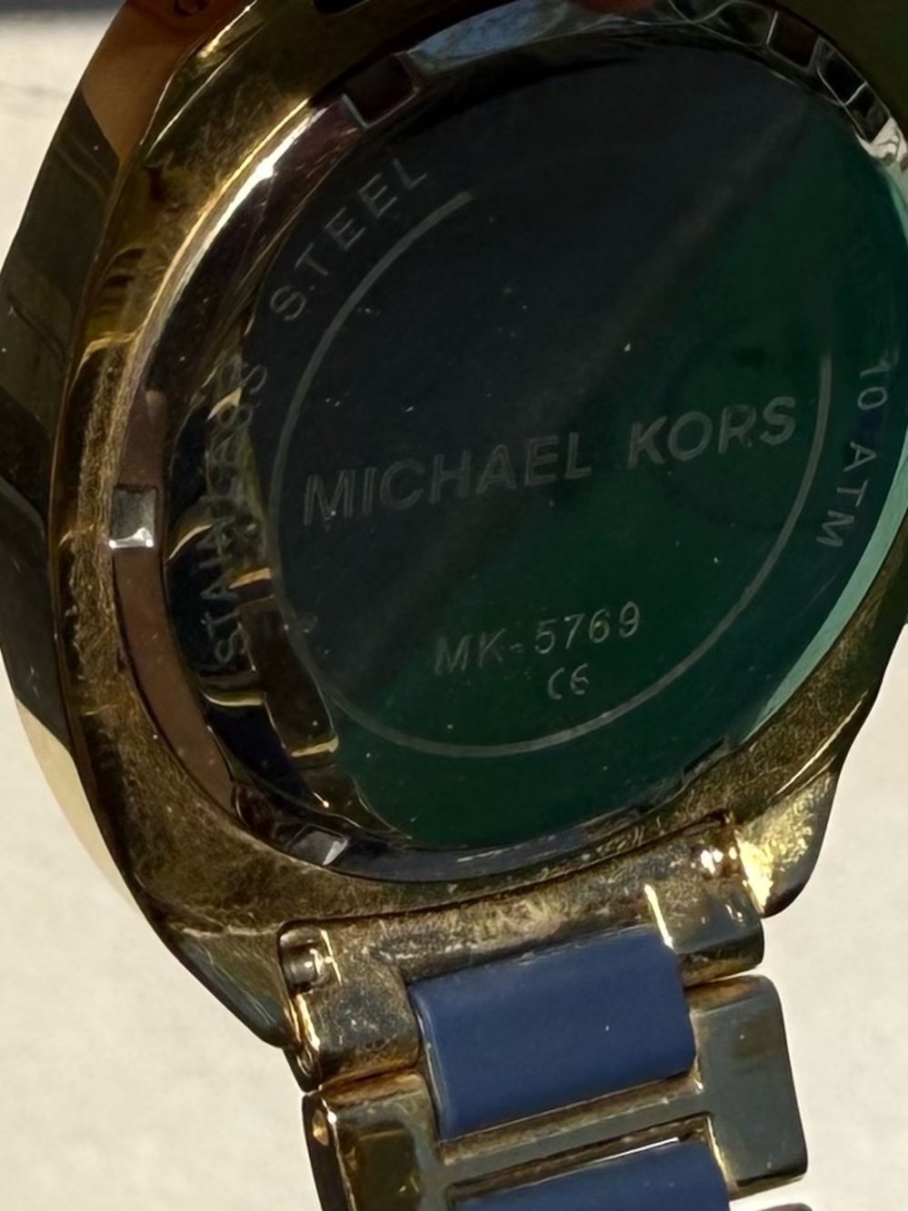 Michael Kors Blue and Gold Two-Tone Chronograph Watch - Picture 5 of 5